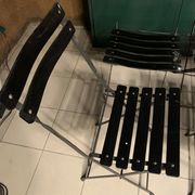 4 folding chairs Habitat 80s plastic and metal