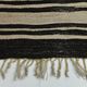 5x9 Cream & Brown Striped Handmade Vintage Kilim Rug, 147x264Cm