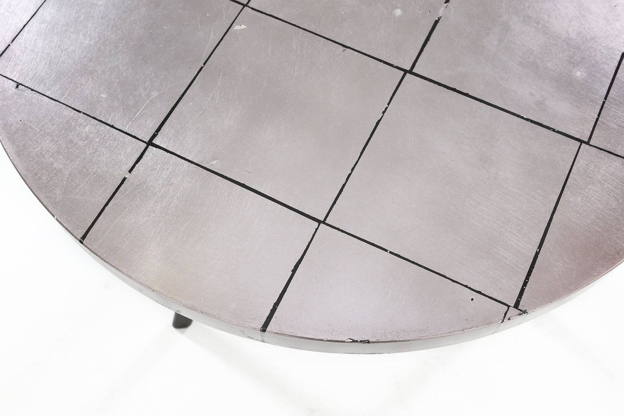 Table basse Tripot française vintage des années 1980, époque spatiale.