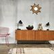 Sideboard in teak feet chrome sliding doors by Voko in 1960