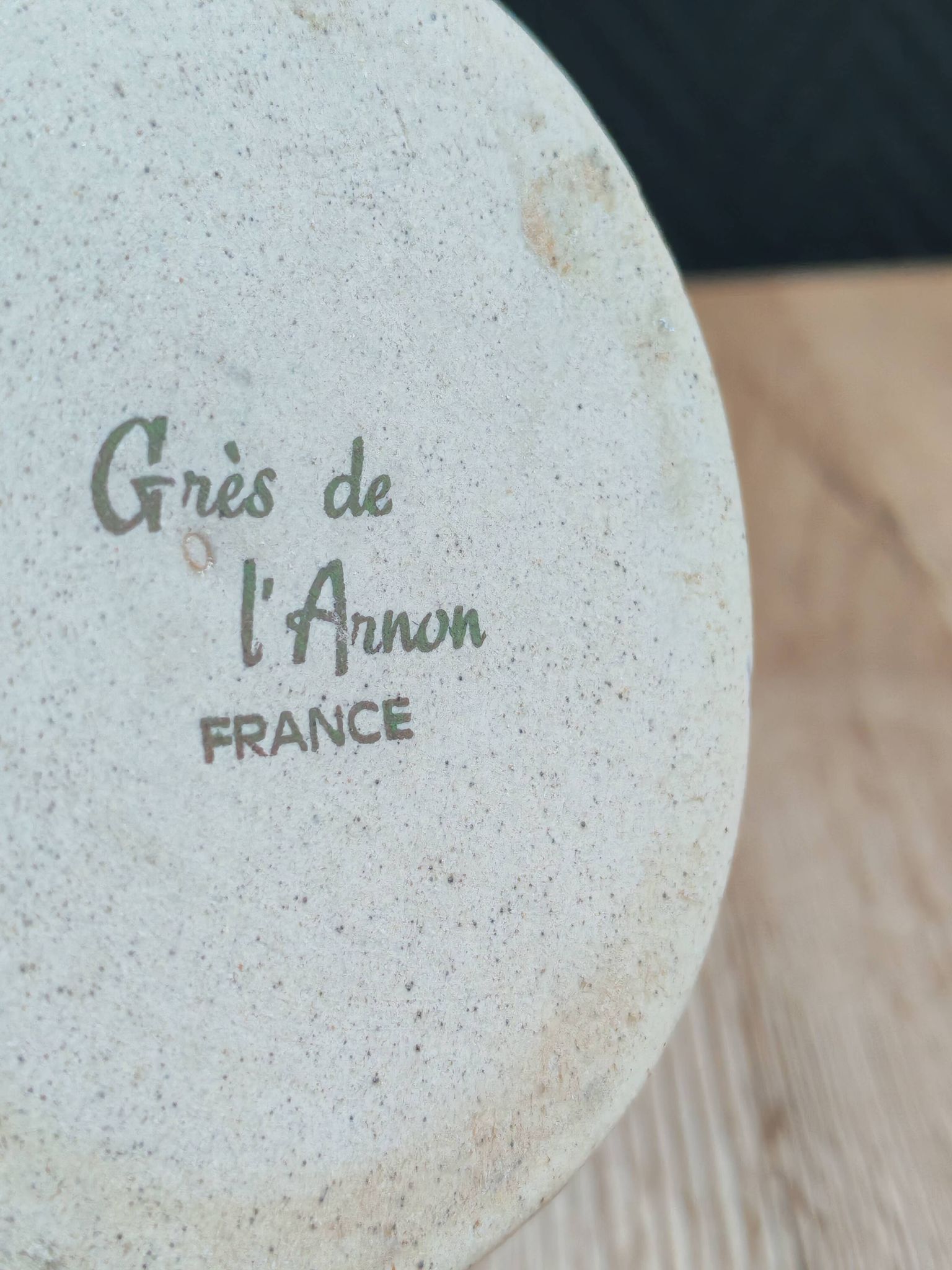 Pichet en grès vintage | Grès de l'Arnon France | Décor floral