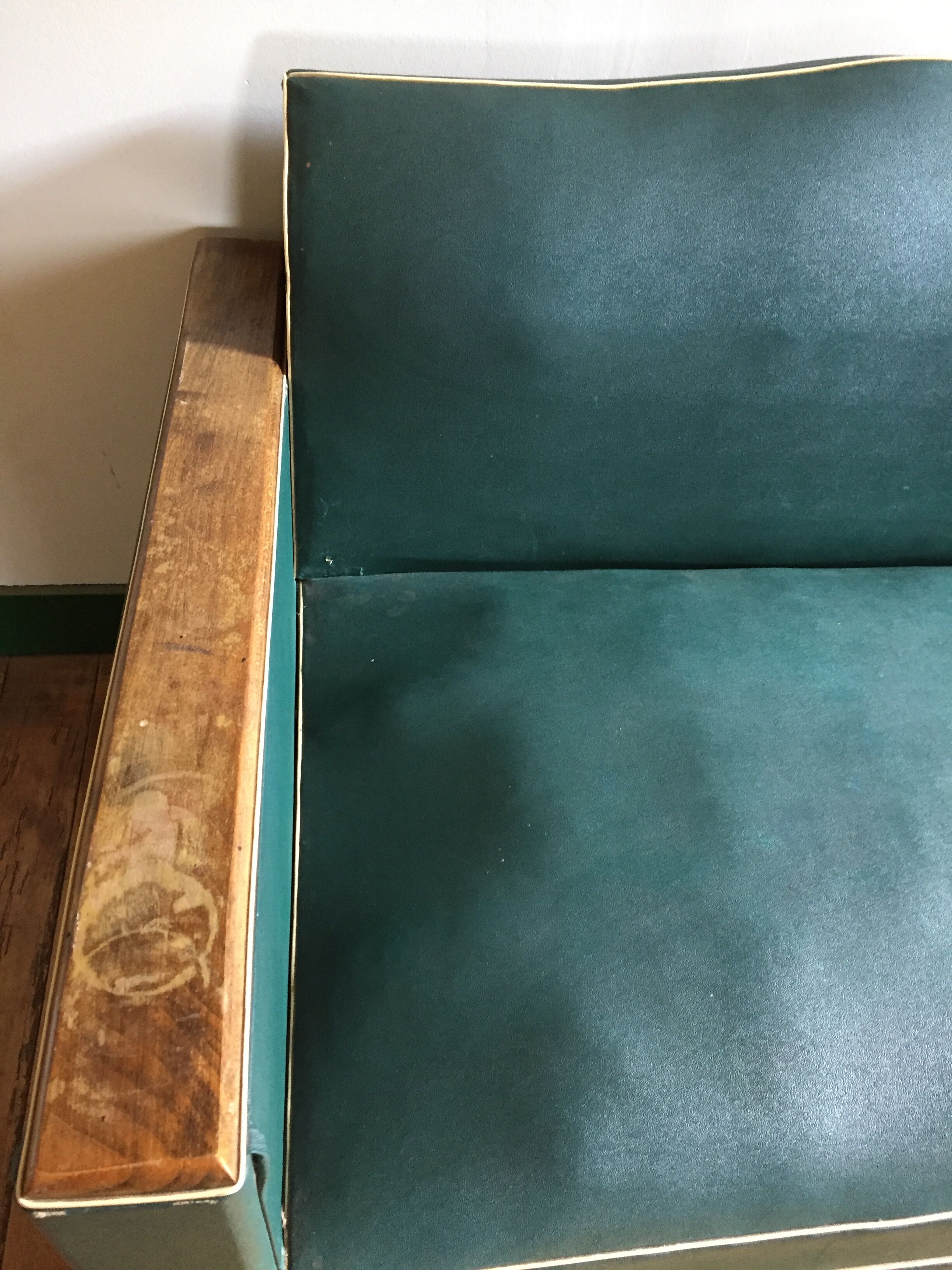 Leatherette sofa bed 60s