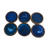 Set of 6 blue agate coasters