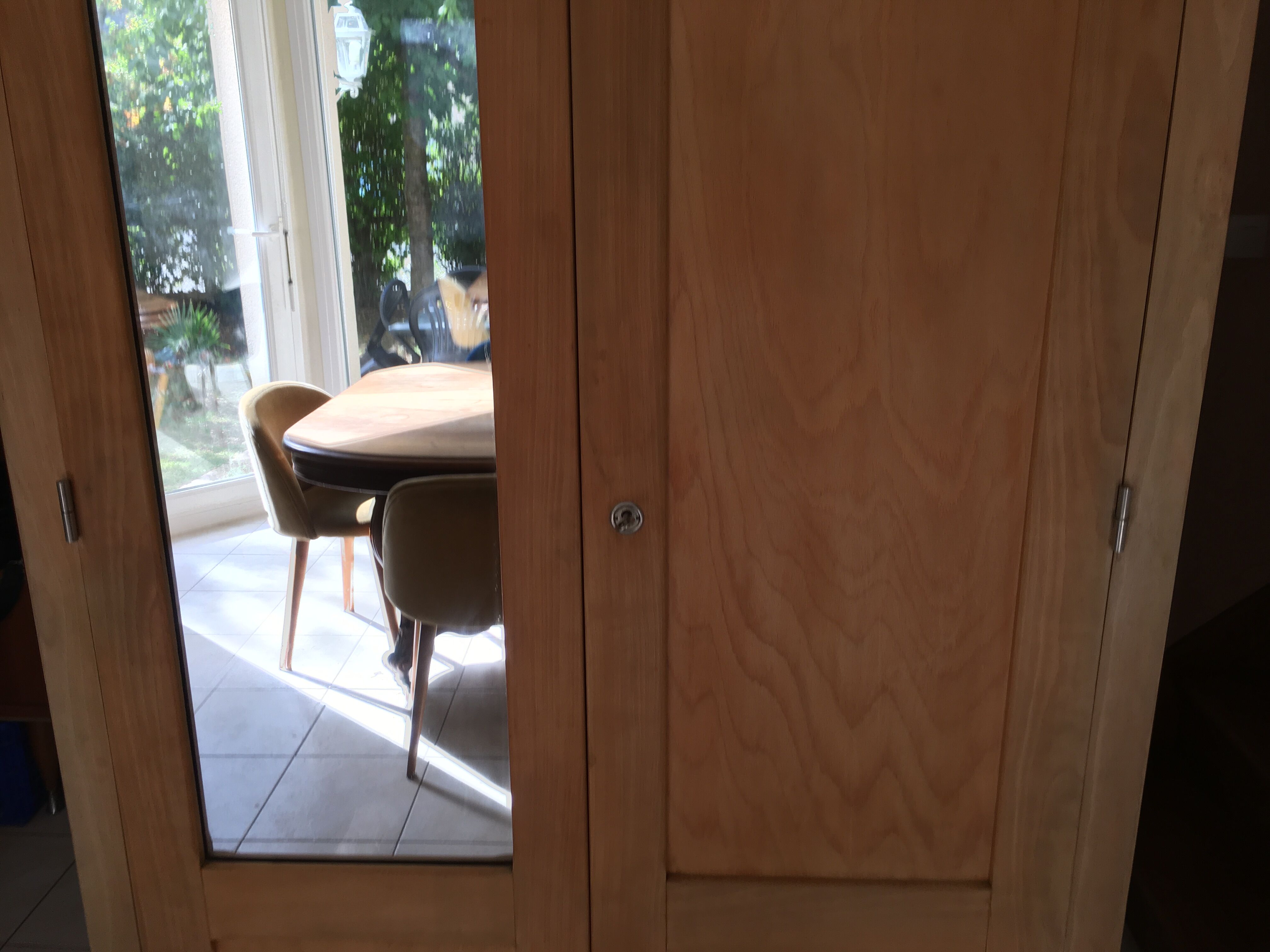 Parisian wardrobe 2 door boarding dormitory wardrobe lingère raw wood