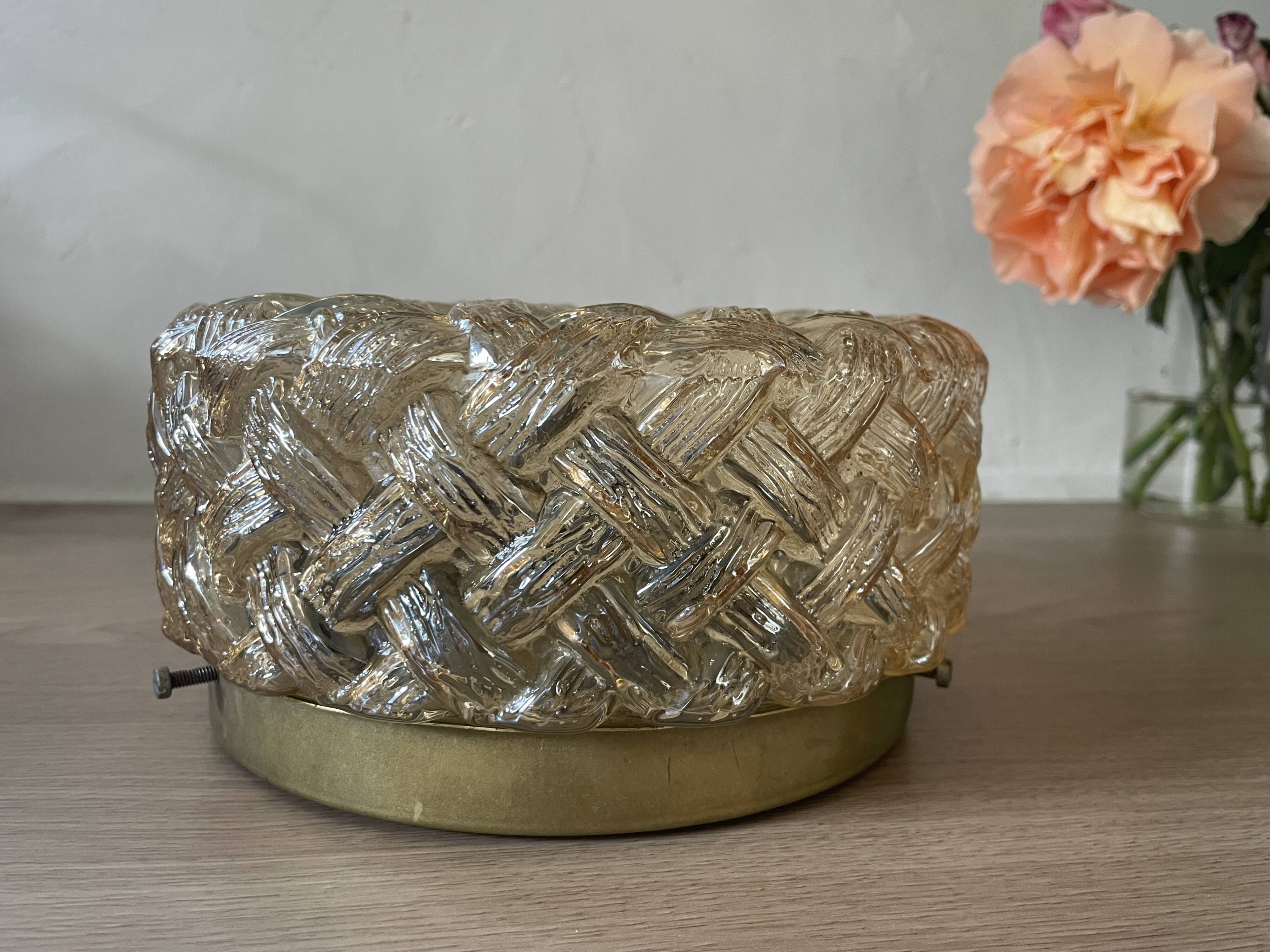 Vintage Amber Glass Wall/Ceiling Light