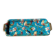 Longwy enamel cake plate – bird decoration – 40 x 19 cm