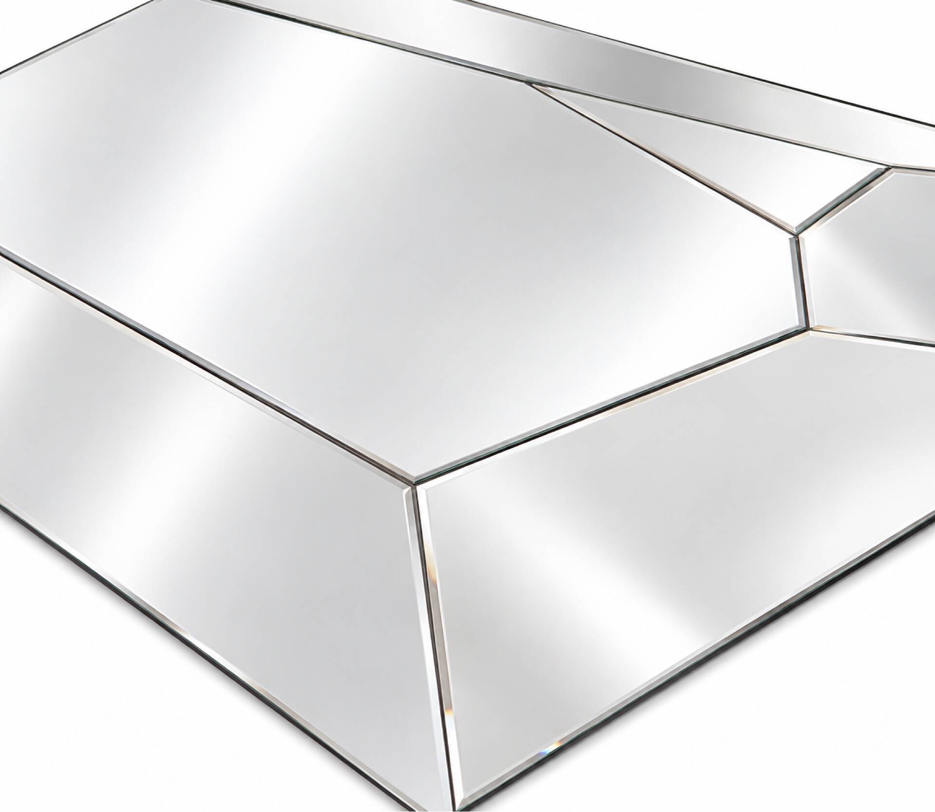 Grand miroir  mural asymétrique au design à multiple facettes Italien