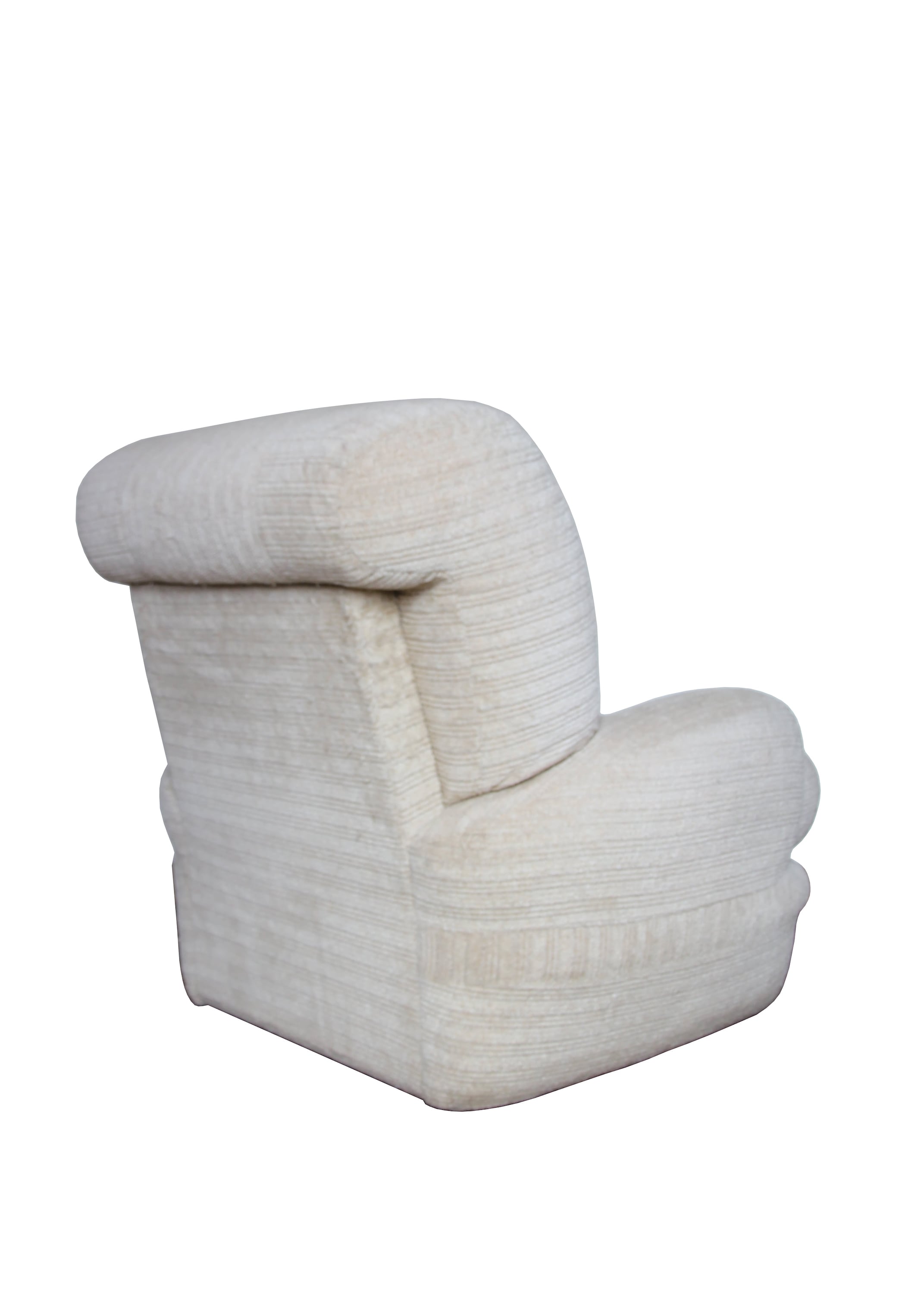 Pair of vintage armchairs in cream corduroy
