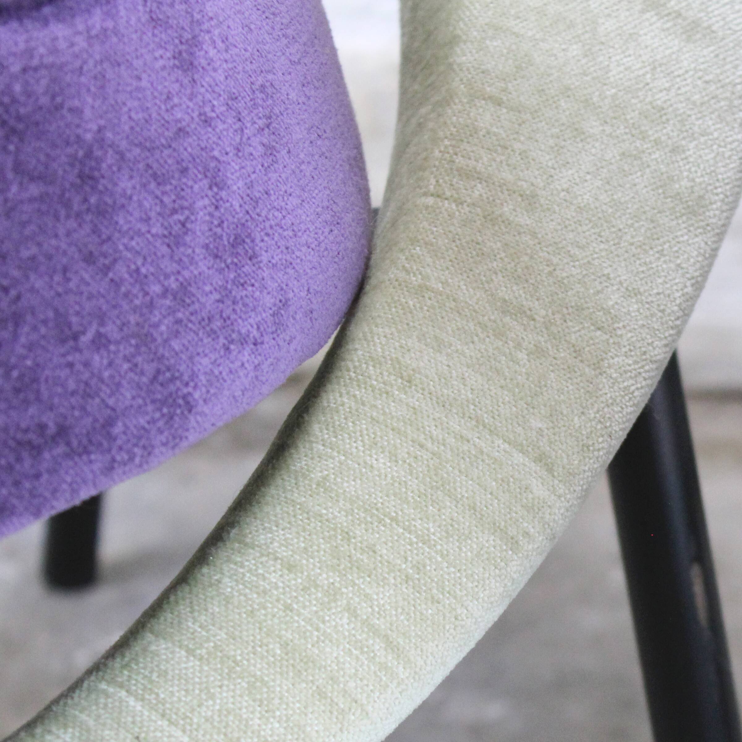 Pair of Burov "44" or "Saturne" armchairs by Geneviève Dangles and Christian Defrance