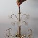 Italian flower chandelier in brass and glass