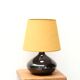 Ceramic lamp, yellow lampshade, 70s