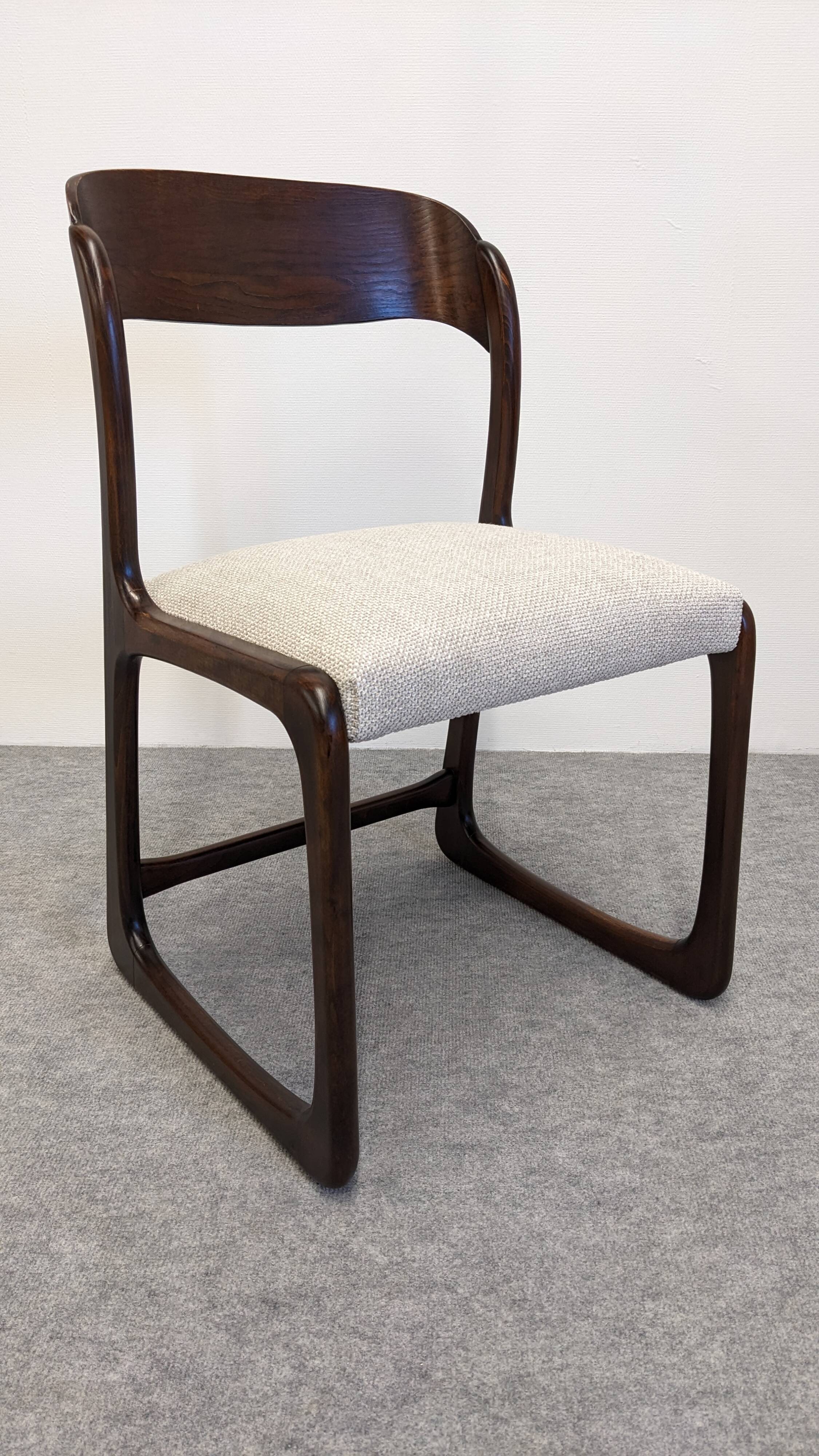 Set of 4 Baumann sled chairs, France circa 1970.