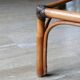 Side table in bamboo and smoked glass, 60s
