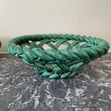 Braided earthenware basket