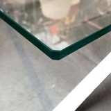 Joker coffee table in chrome and glass in mid-century Space Age style by Olivier Mourgue for Airborne, 1960s.