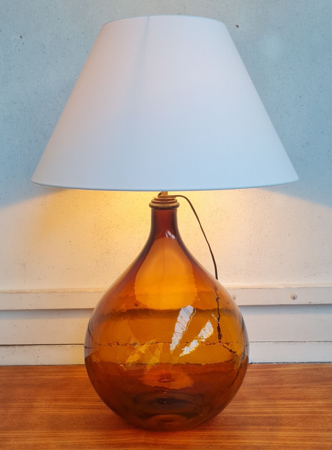 Vintage demijohn lamp