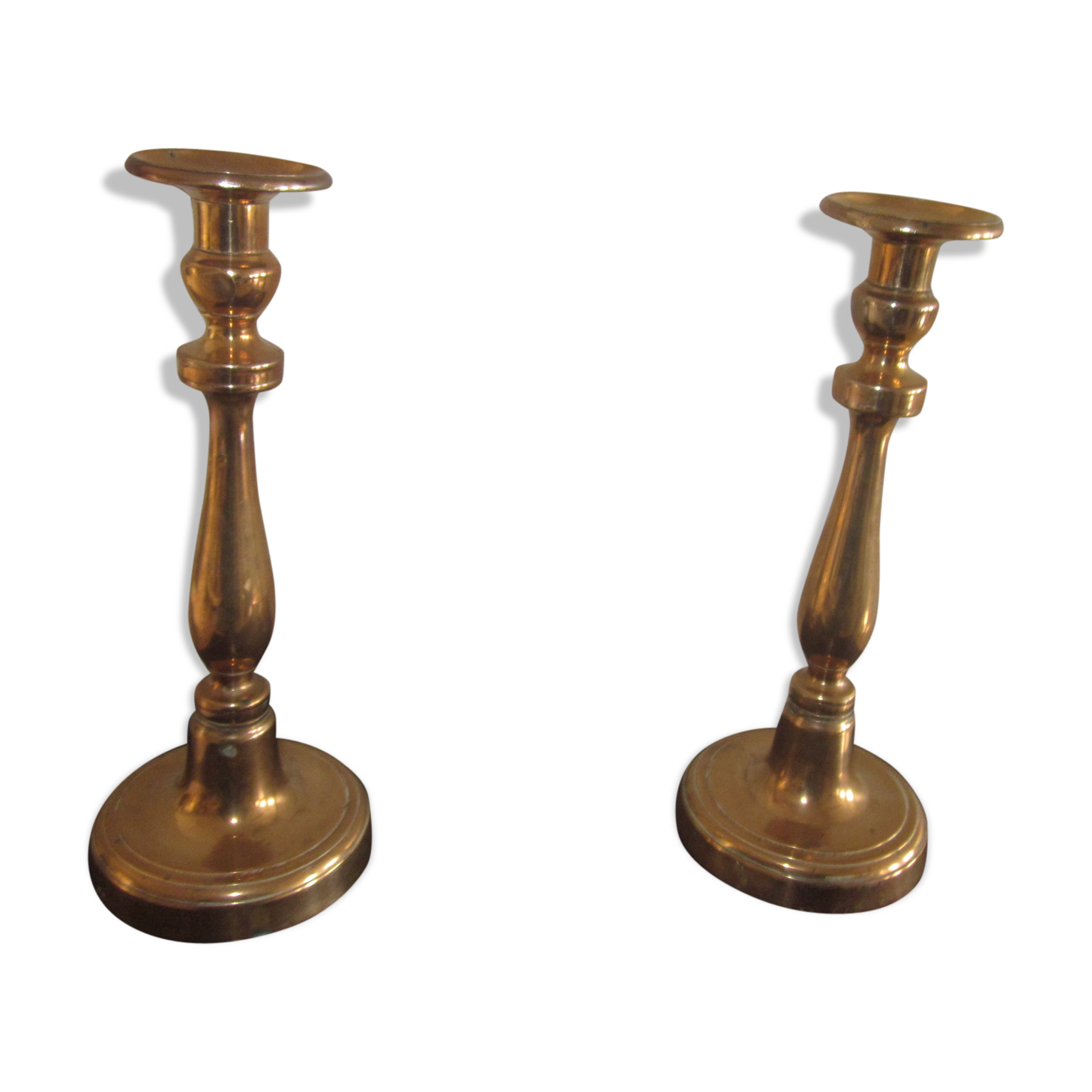 Pair of old bronze candlesticks