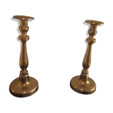 Pair of old bronze candlesticks