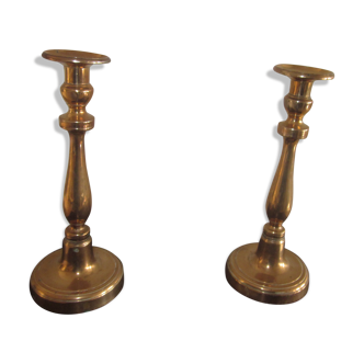 Pair of old bronze candlesticks