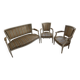 Louis XVI salon: lot of a banquette and two armchairs