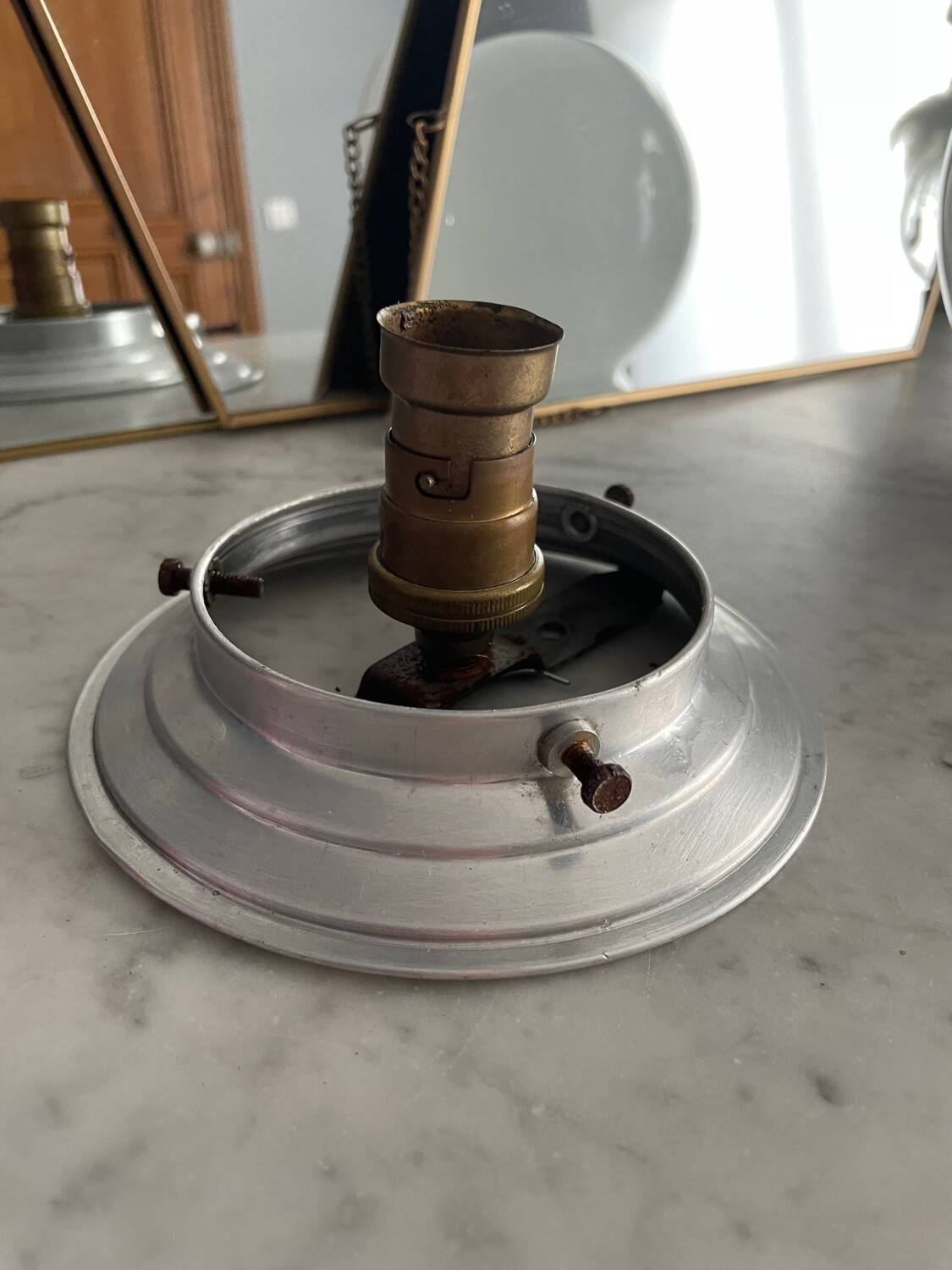 Vintage opaline globe ceiling light