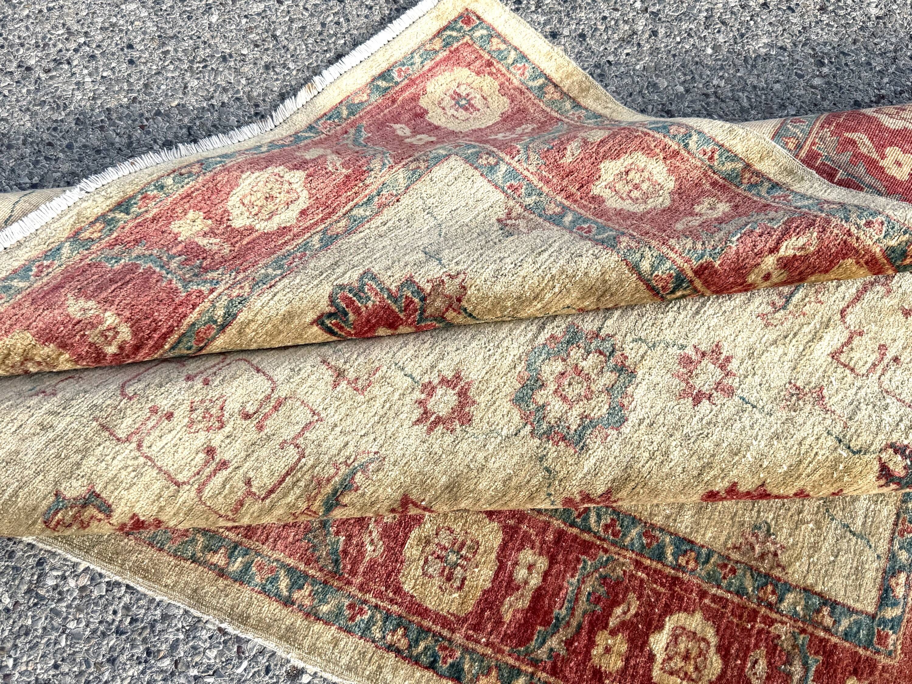 Vintage Afghan Chobi Ziegler hand-knotted rug: 193 x 154 cm
