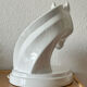 Horse lamp, zoomorphic in white ceramic circa 1980