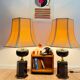 Paire lampes de table xl hollywood regency design "jackson" par le dauphin, france, années 70 - vintage -