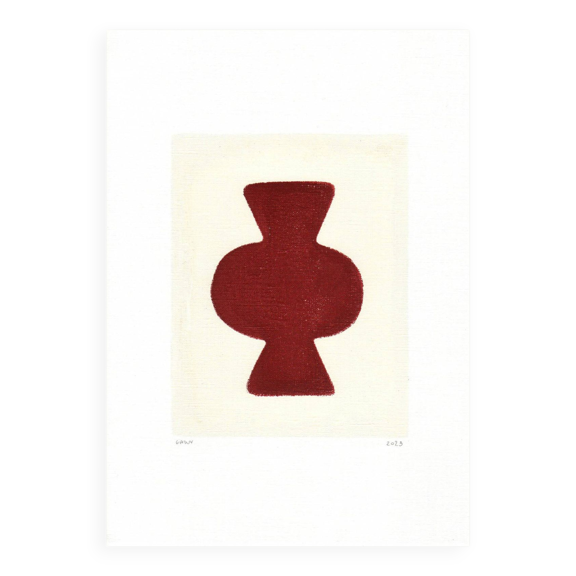 Abstract painting - Clio - dark terracotta - signed Eawy