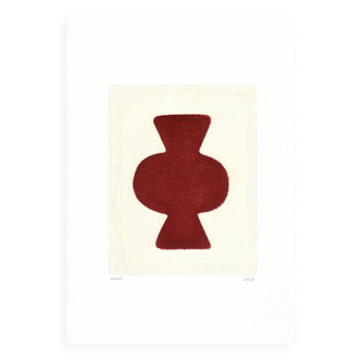 Abstract painting - Clio - dark terracotta - signed Eawy