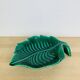 Ceramic cup signed CAB, green leaf, 1950s, slip