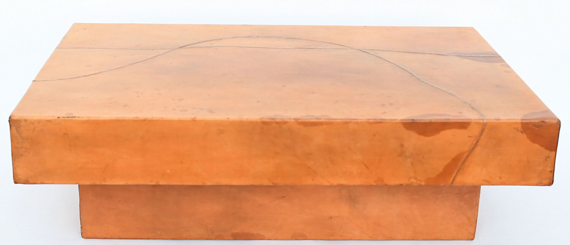 Table basse gainée de cuir