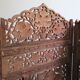 Solid wood screen carved four vintage panels height 98 cm