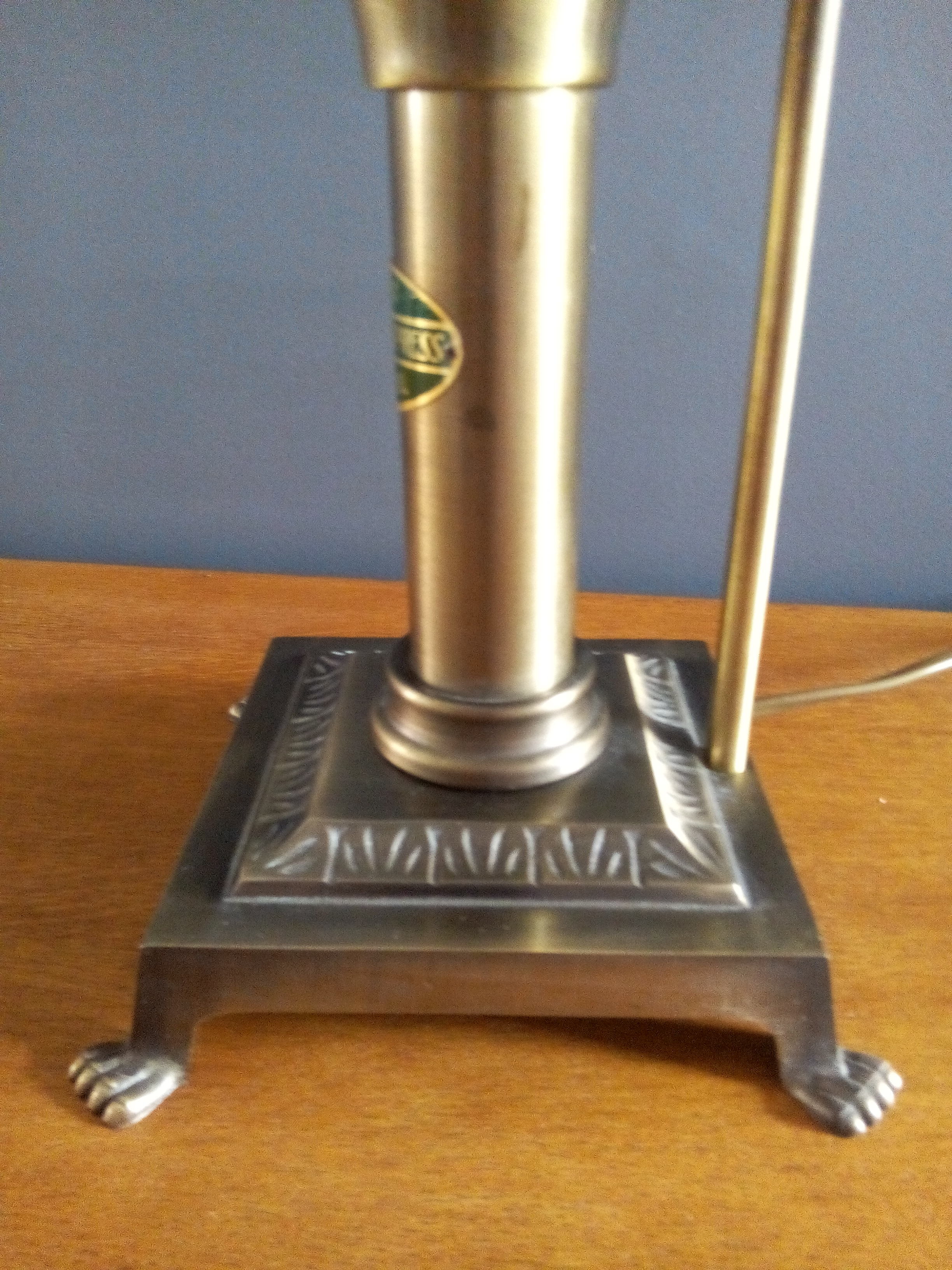 Contemporary pose lamp " orient express " patinated metal