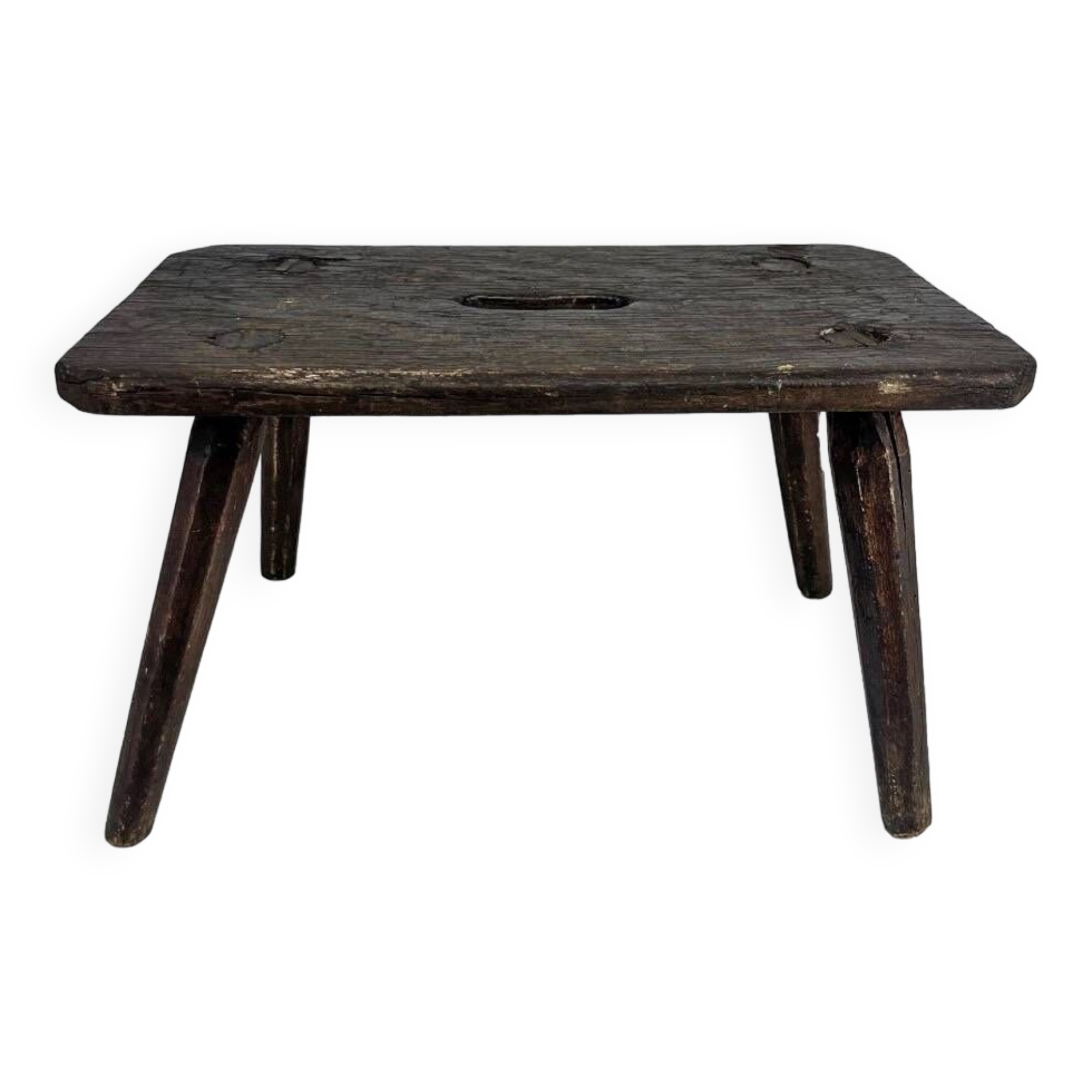 Antique solid wood slit milking bench