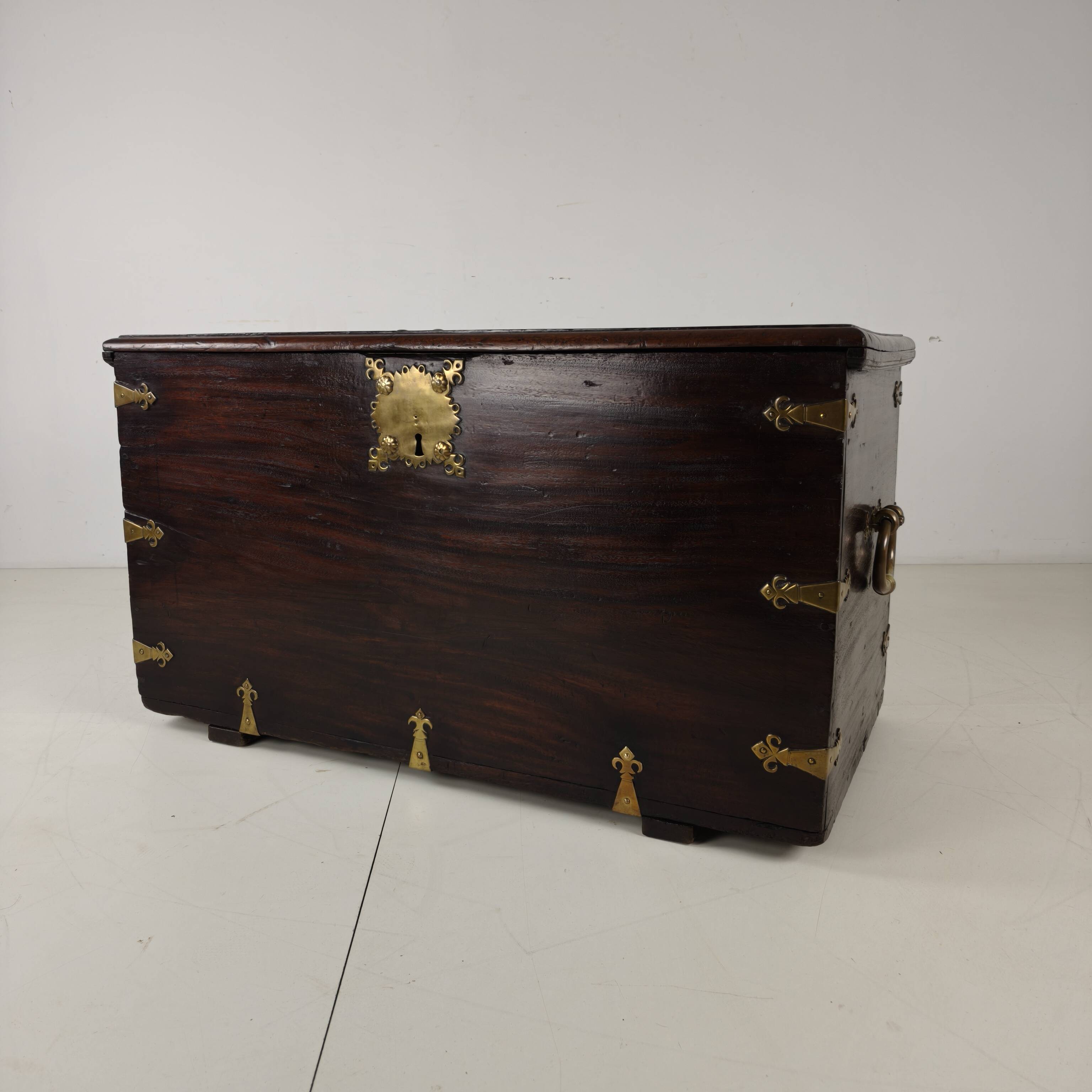 18th Century Dutch VOC Colonial Chest with Brass Mounts