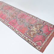 Shades Of Pink Beige Antique Vintage Runner Rug, 89x322Cm