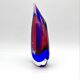 Vase Luigi Onesto Oball Sommerso Flame Blue Magenta 25cm 1.78kg Label