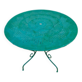 Table de jardin vintage en fer forgé vert