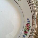 Old plates with matching flowers