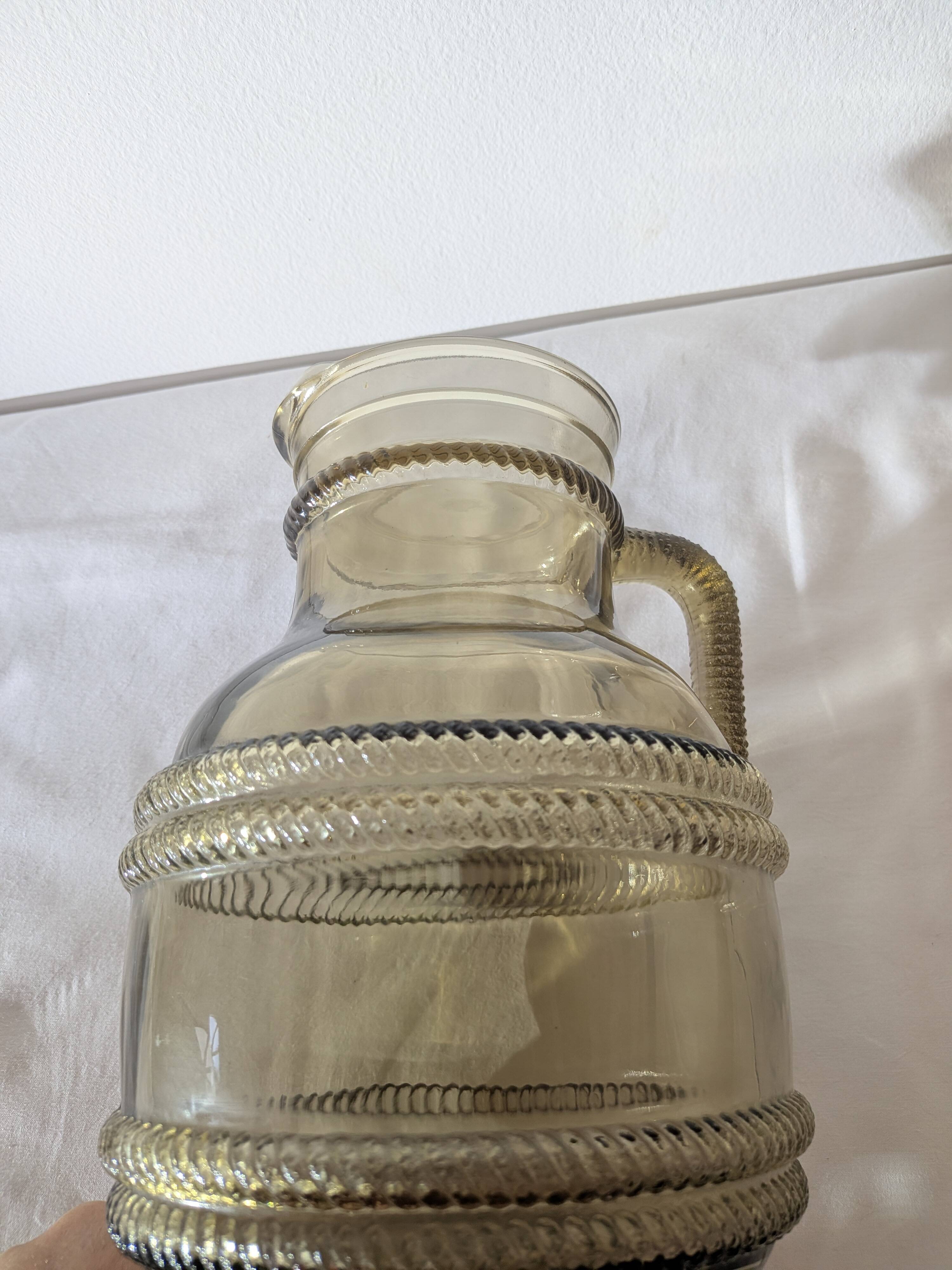 Vintage smoked glass carafe