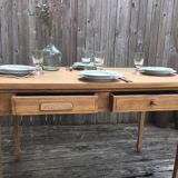 Raw wood farm table