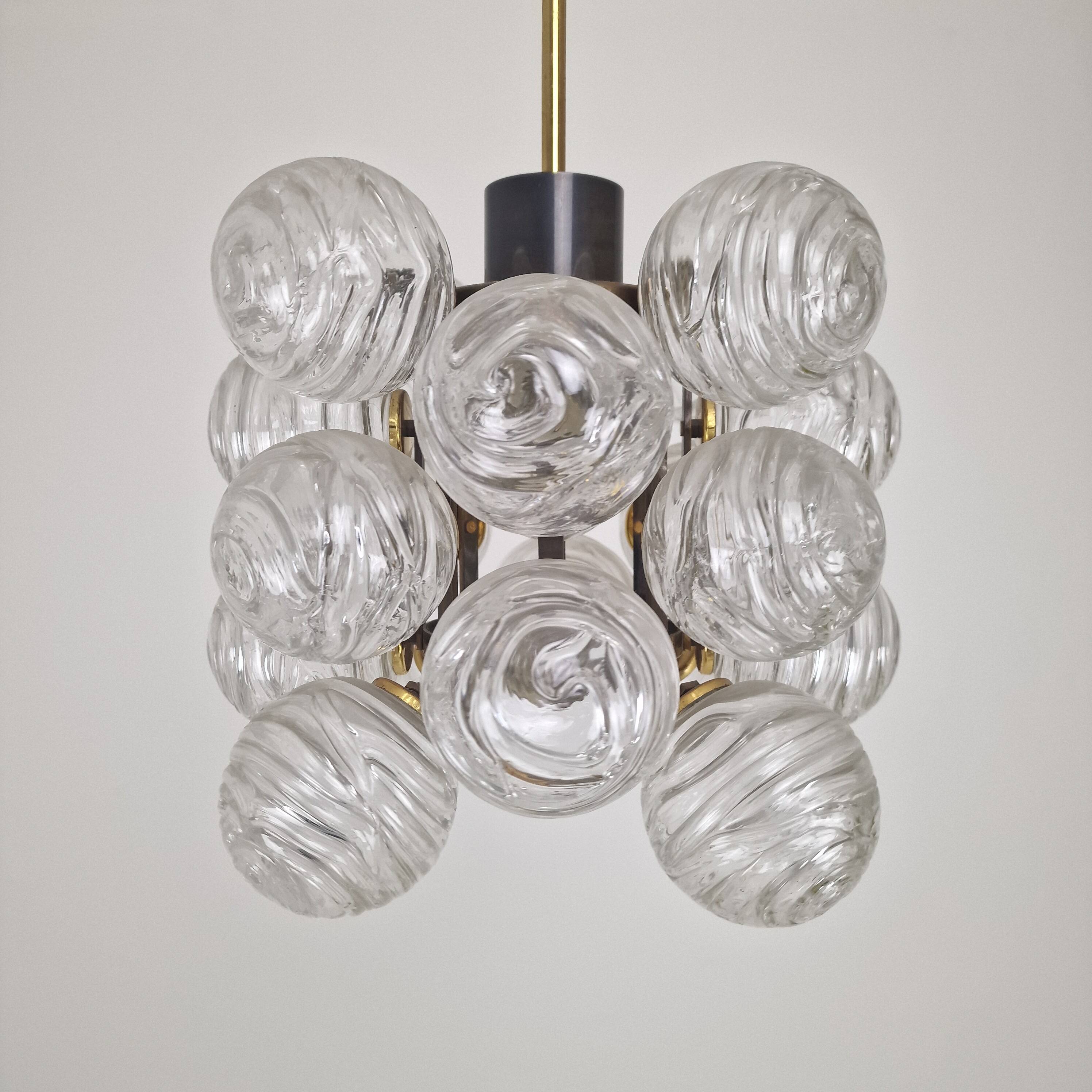 Mid-Century Modern 'Snowball' Chandelier by Doria Leuchten, Germany, 1970s