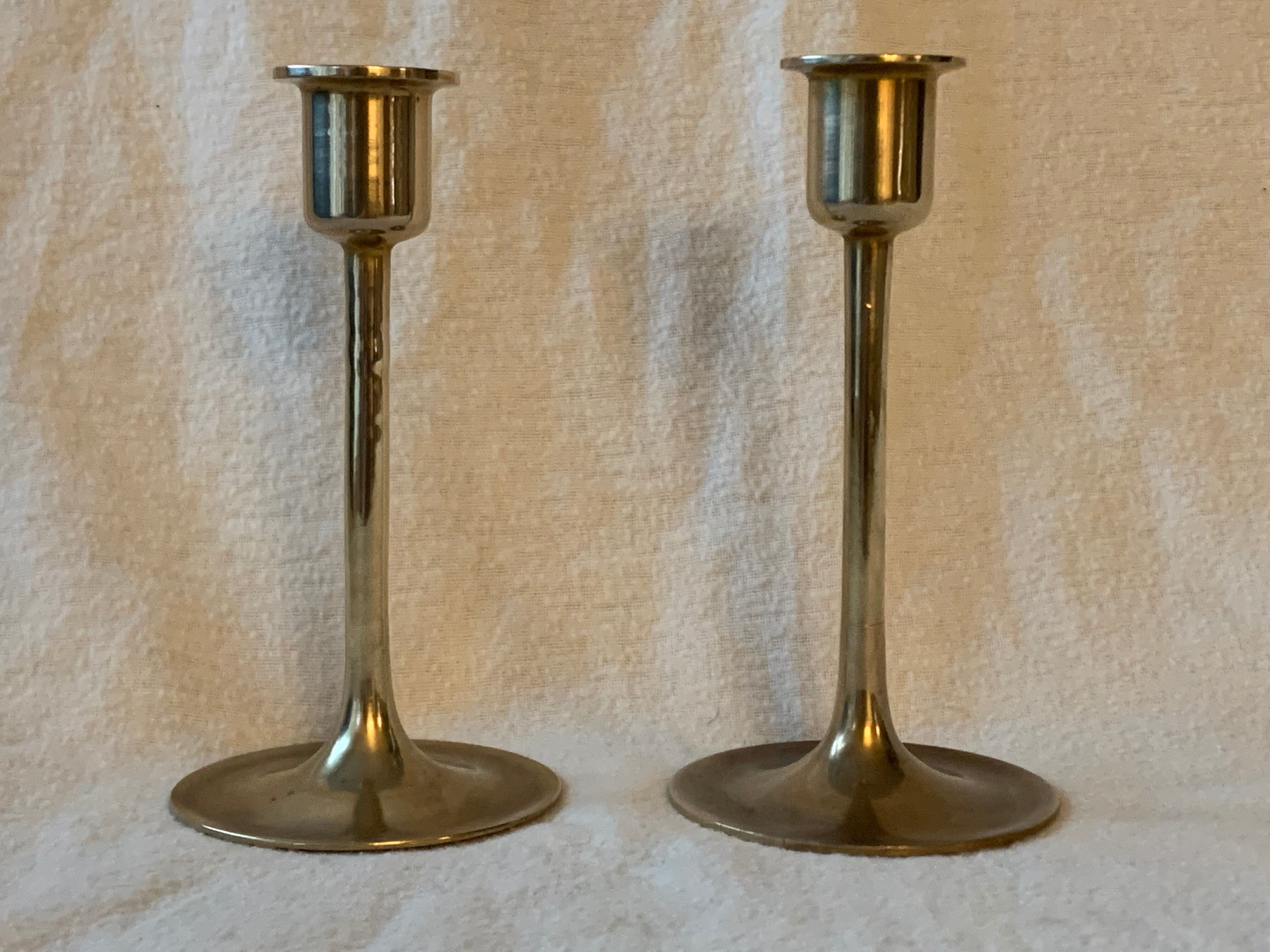 Pair of brass candlesticks