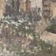 Vintage Impressionist Cityscape Scene Oil Painting Signed by Artist 1947
