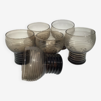 Set of 6 art deco water glasses