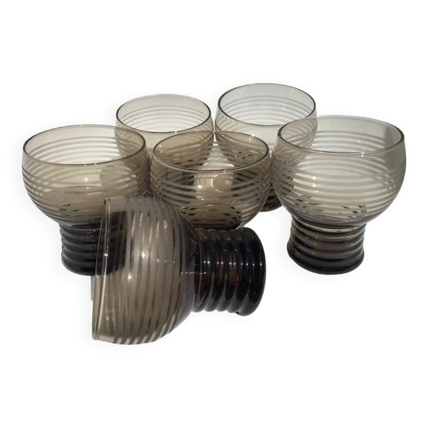 Lot de 6 verres à eau art déco