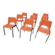 9 vintage orange plastic adult chairs