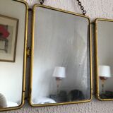 Mirror triptych vintage barber 1920 - 21 x 48 cm