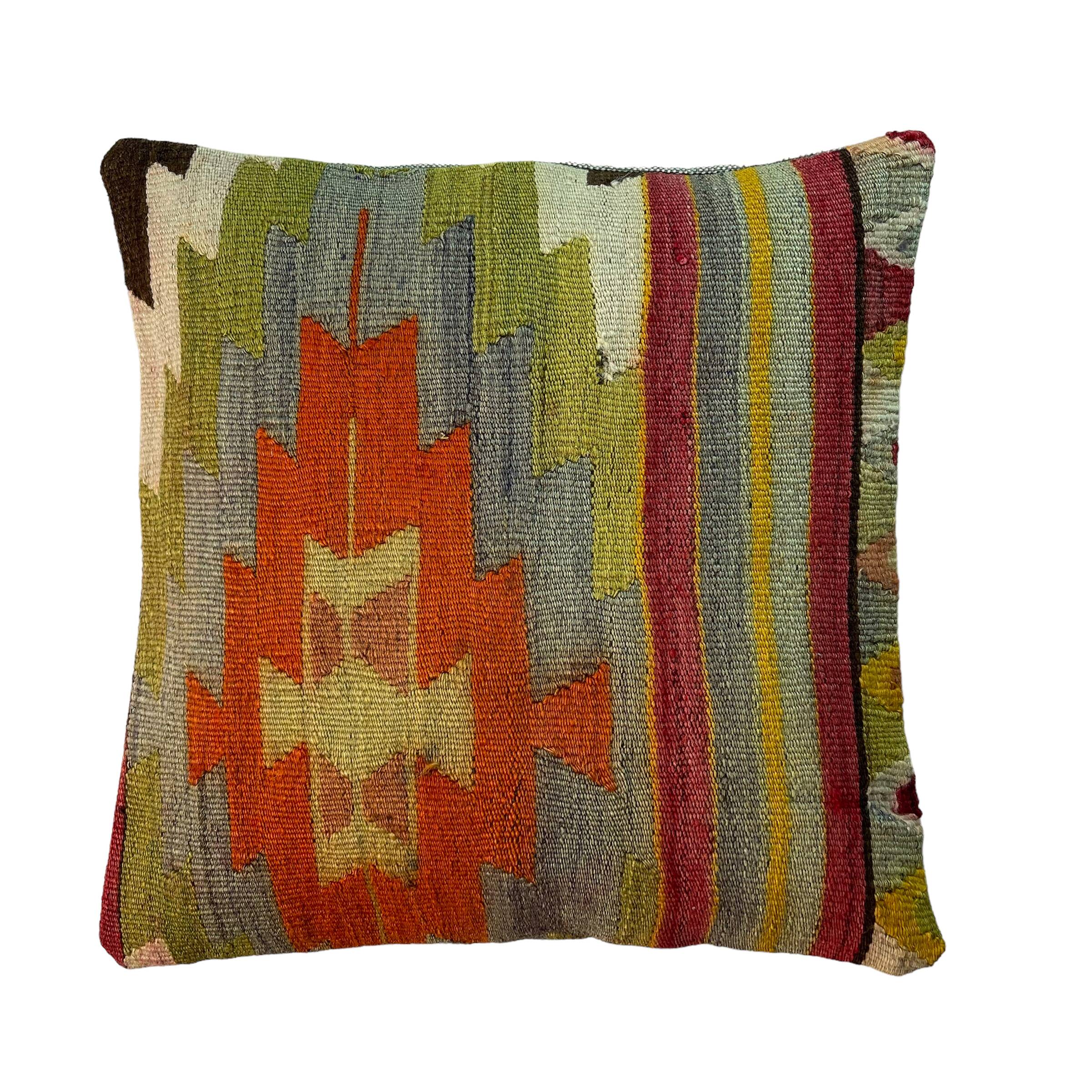 Vintage turkish kilim cushion cover , 40 x 40 cm